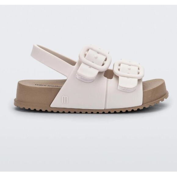 Mini Melissa Girl's White Brown Cozy Sandals Size 9 - Picture 1 of 9